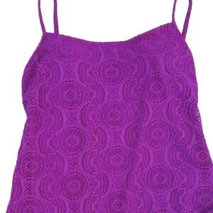NWT Catalina one piece Orchid Burst Purple Lace swimsuit Beachy Coastal Vacay L